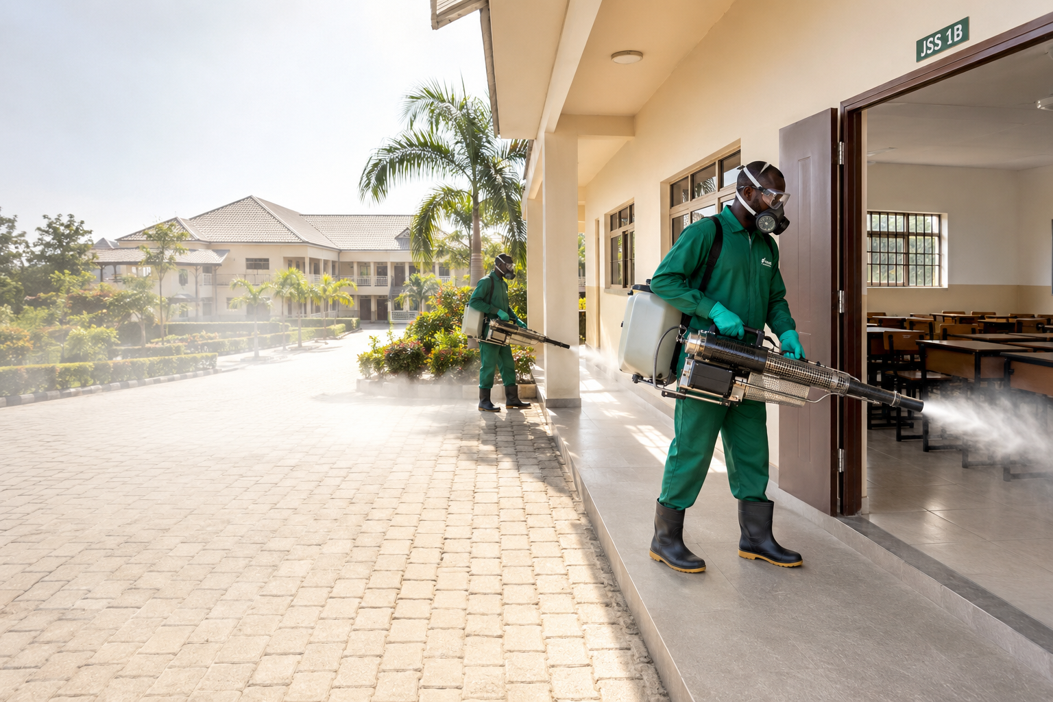 Janitorial training session
